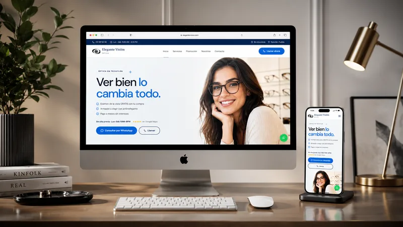 Sitio web de Elegante Visión Óptica, óptica en Teziutlán, Puebla — vista en navegador